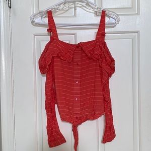 Jessica Simpson long sleeve tie front shirt